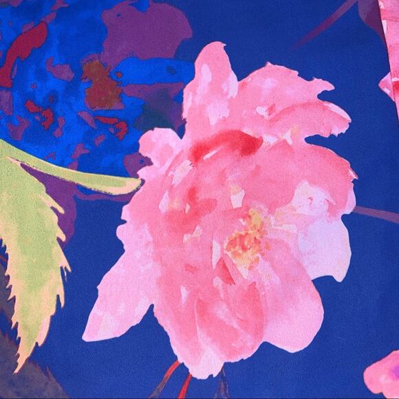 Everly Floral Print 'Forever Mine' Blue Tank-Style Dress Size: Medium - Picture 10 of 12